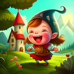 Obraz na płótnie Canvas Credible_Fairy_tale_not_copyrighted_happy_smiling_funny_toddler