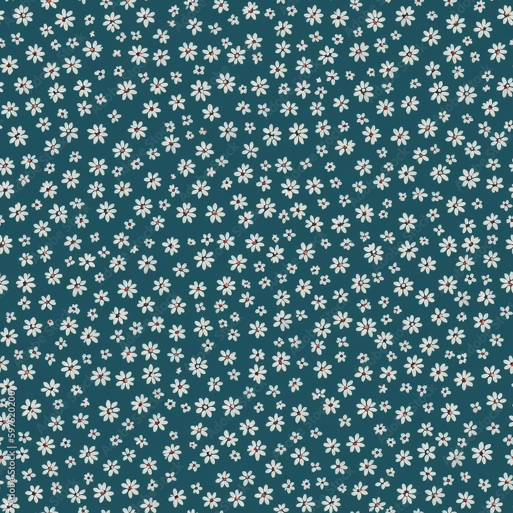 Poster seamless tileable tiny flowers background pattern