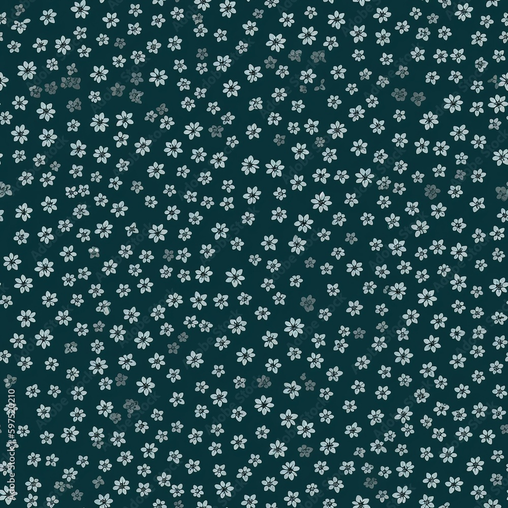 Poster seamless tileable tiny flowers background pattern