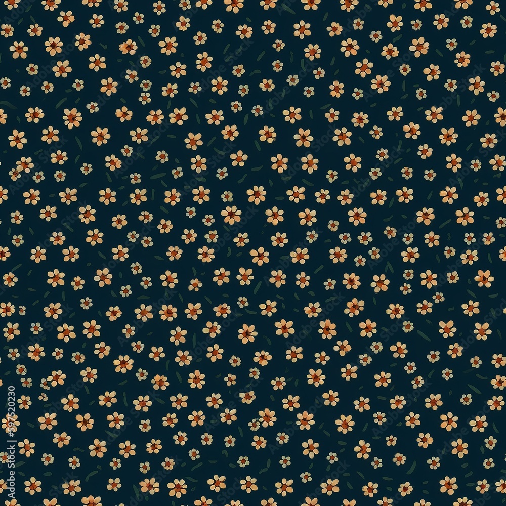 Poster seamless tileable tiny flowers background pattern
