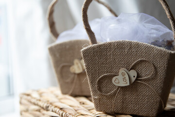Flower girl baskets - jute bag