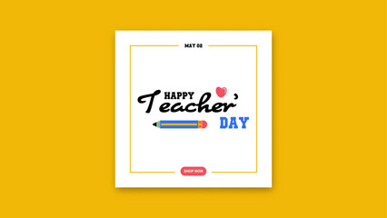 Happy Teacher's Day. Greeting design for promotion, advertising, education.