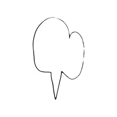 Empty message bubble on white background vector illustration