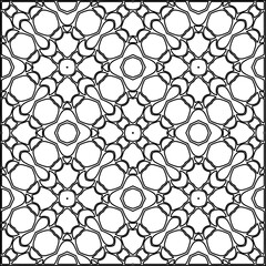 Fototapeta premium Stylish texture with figures from lines.Abstract geometric black and white pattern for web page, textures, card, poster, fabric, textile. Monochrome graphic repeating design. 