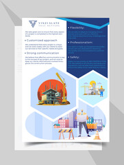 Flyer template layout design. Corporate business annual report, catalog, magazine, brochure, flyer design. A creative, modern, bright concept in a minimal and simple style.