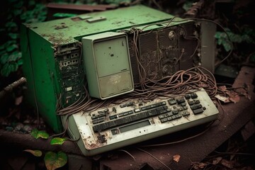 Abandoned old electronic waste
