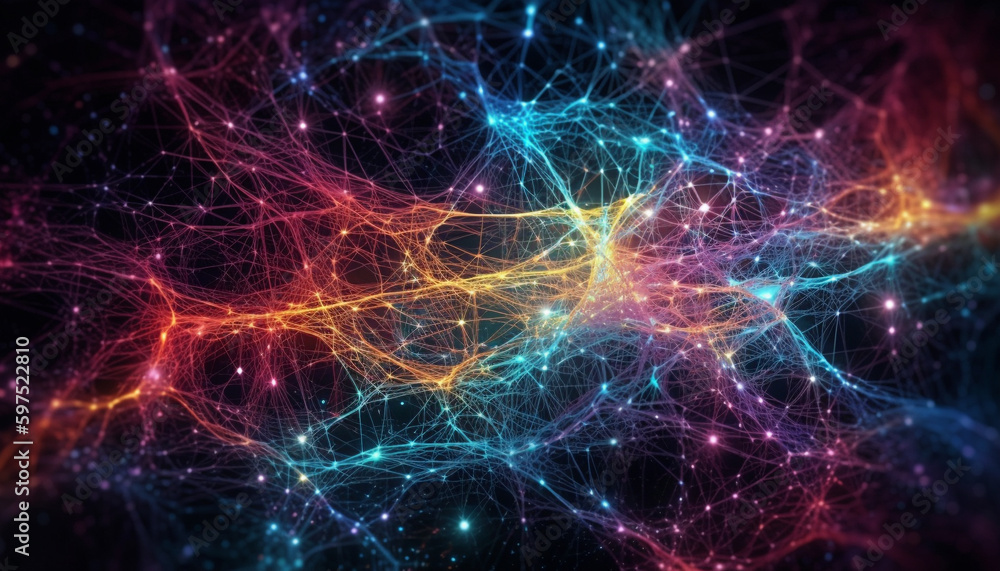 Poster glowing abstract backdrop of futuristic space wave generated by ai