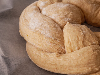 Baking breaded sweet bread - proving dough