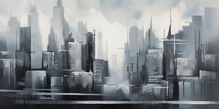 AI Generated. AI Generative. Ink pain pen draw illustration of city urban landscape. Graphic Art