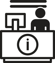 reception desk icon, customer service