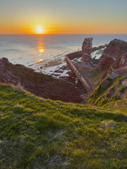 Sonnenuntergang auf Helgoland an der Langen Anna