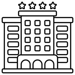 Modern design icon of hotel building