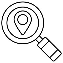 Conceptual linear design icon of search location 
