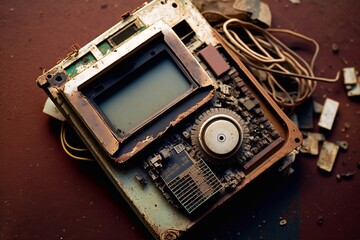 Fototapeta premium Old rusty e-waste