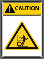 Watch out for danger from behind.label caution