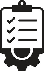 clipboard with gear icon