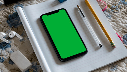A Green Screen Smartphone on Notebook