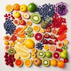 Fototapeta na wymiar fruits and berries, ai generated