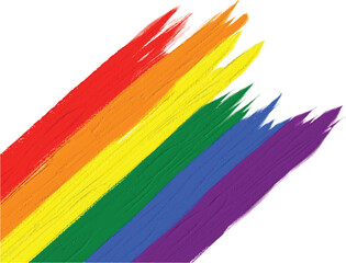 Rainbow oil paint brush  style watercolor background.LGBT  Pride month watercolor texture concept. vector