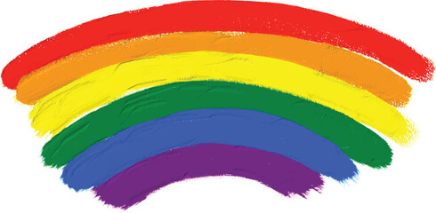 Rainbow oil paint brush  style watercolor background.LGBT  Pride month watercolor texture concept. vector