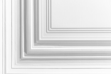 Abstract architecture background, white interior fragment with corner
