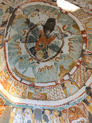 Affresco di una chiesa rupestre scavata nella roccia - La valle di Ihlara - turchia