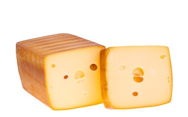 big piece of cheese isolated