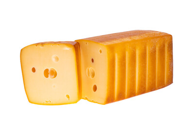 big piece of cheese isolated
