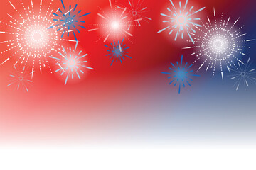 4th of July Fireworks Horizontal Vector Illustration 1
