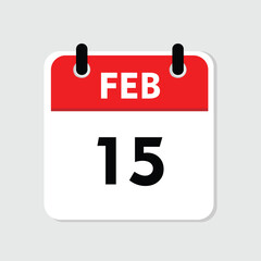 15 february icon with white background