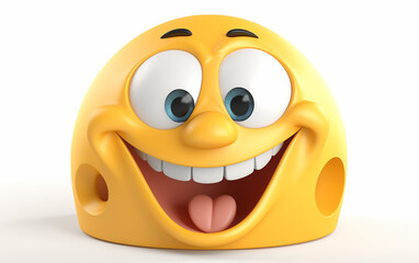 A cheese character with an exuberant grin, great for dairy product promotions or as a mascot for nutrition education.