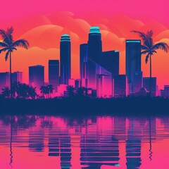 Fototapeta premium Miami Vibes Wallpaper Background