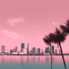 Obraz na płótnie Canvas Miami Vibes Wallpaper Background