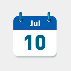 July calendar symbol vector icon.Time management. Holidays icon. Deadline icon. UI elements. Planning.