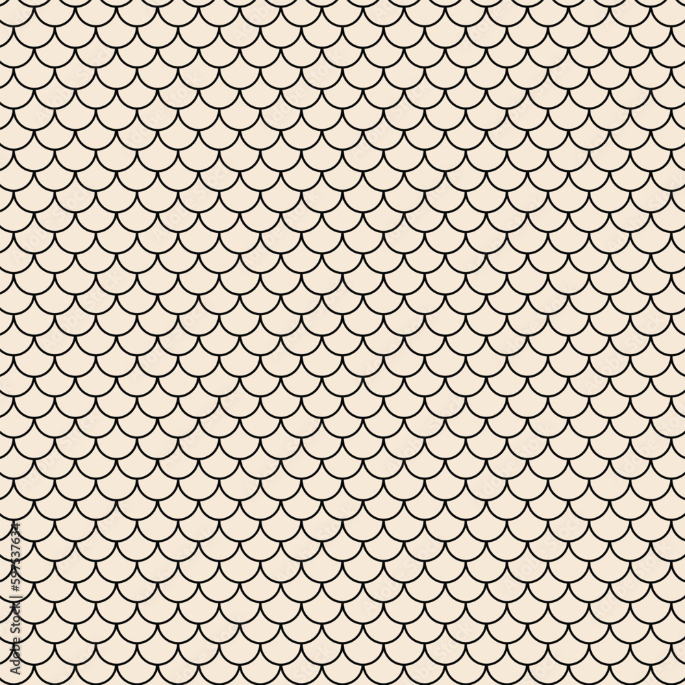 Poster abstract seamless black fish scale pattern vector.