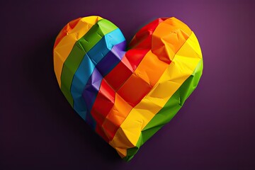 Vibrant heart illustration with rainbow colors, symbolizing the LGBTQIA community.