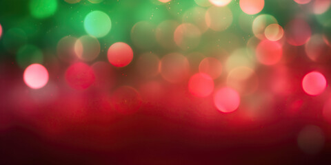 Red and green abstract bokeh background made with AI