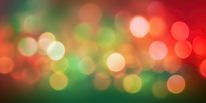 Red and green abstract bokeh background made with AI