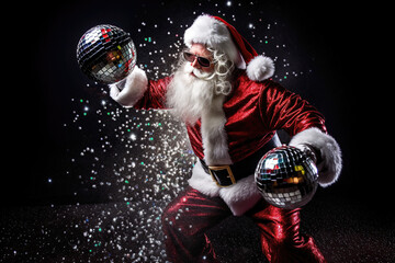 Party Santa with glitter made with AI