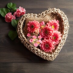 Fototapeta na wymiar basket of flowers