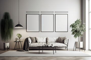 3 frame mockup of livingroom