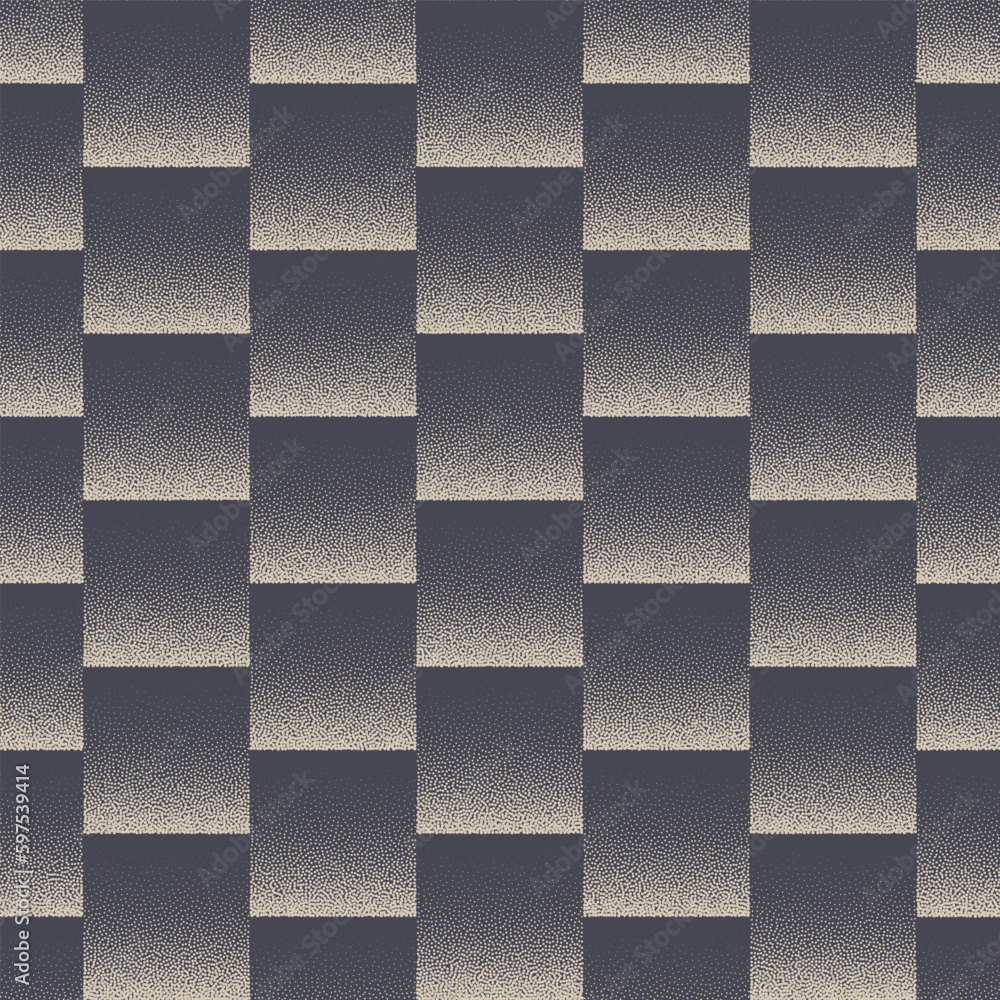 Poster checkered motley seamless pattern vector stippled graphic abstract background. squares grid layered 