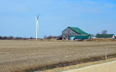 Old and New- vintage barn and Windmill