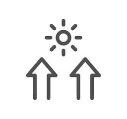 Sun protection related icon outline and linear vector.