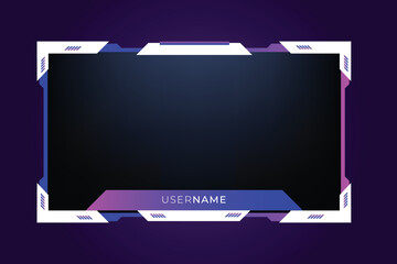 Game stream frames or panels. Futuristic frames for live gaming streamers. Twitch stream panel overlay template. Digital streaming screen interface	