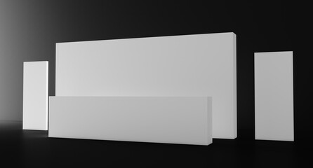 Welcome desk. Info desk, counter, event area, welcome counter mockup, registration stand. Mockup for events, exhibitions and presentations. Reception desk mockup.