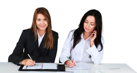 Two Working Businesswomen - Isolated