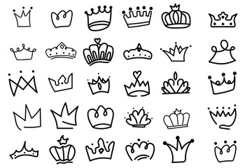 Crown Hand Drawn Style. Vector Illustration