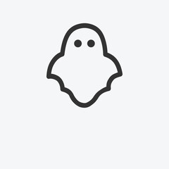 Linear ghost icon isolated on grey background