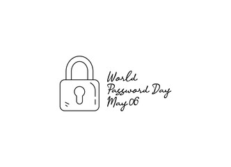 line art of world password day good for world password day celebrate. line art. illustration.